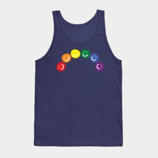 Smiley Faces Rainbow Pride Curve Tank Top